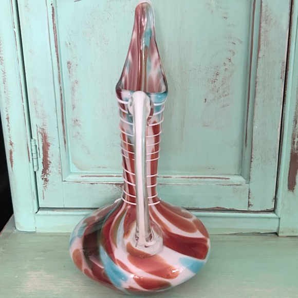 Cristales de Chihuahua Hand Blown Glass Pitcher Carafe Made in Mexico - Picture 4 of 11